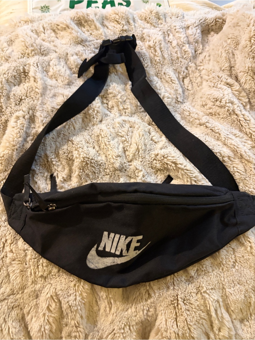 Nike Black Waist Bag with White Logo